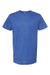 Tultex 202 Mens Fine Jersey Short Sleeve Crewneck T-Shirt Heather Royal Blue Flat Front