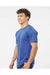 Tultex 202 Mens Fine Jersey Short Sleeve Crewneck T-Shirt Heather Royal Blue Model Side