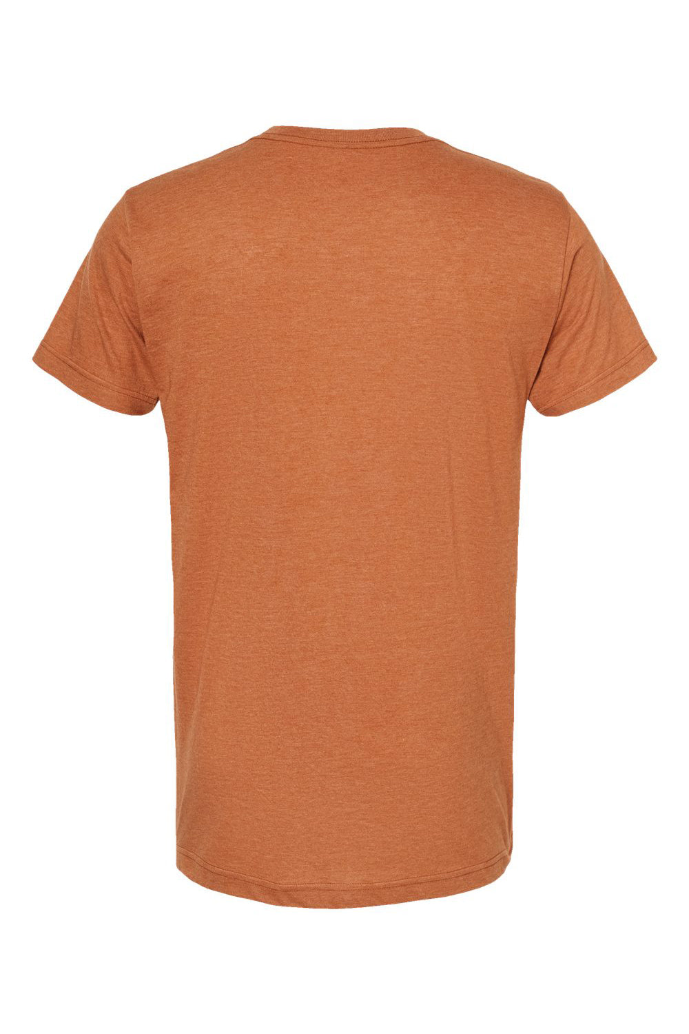 Tultex 202 Mens Fine Jersey Short Sleeve Crewneck T-Shirt Heather Rust Orange Flat Back