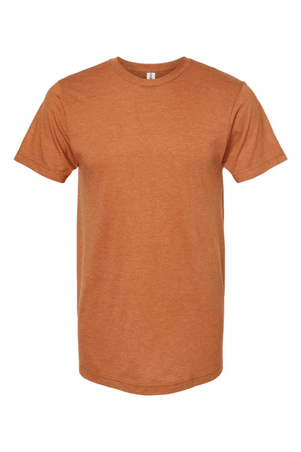 Tultex 202 Mens Fine Jersey Short Sleeve Crewneck T-Shirt Heather Rust Orange Flat Front