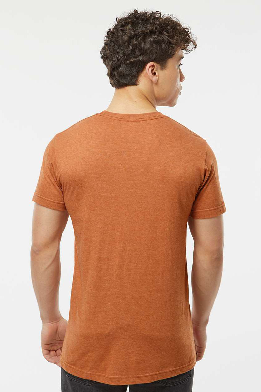 Tultex 202 Mens Fine Jersey Short Sleeve Crewneck T-Shirt Heather Rust Orange Model Back