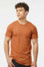 Tultex 202 Mens Fine Jersey Short Sleeve Crewneck T-Shirt Heather Rust Orange Model Front