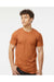 Tultex 202 Mens Fine Jersey Short Sleeve Crewneck T-Shirt Heather Rust Orange Model Front