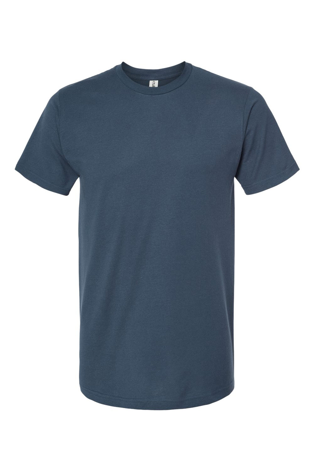 Tultex 202 Mens Fine Jersey Short Sleeve Crewneck T-Shirt Indigo Blue Flat Front