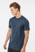 Tultex 202 Mens Fine Jersey Short Sleeve Crewneck T-Shirt Indigo Blue Model Side