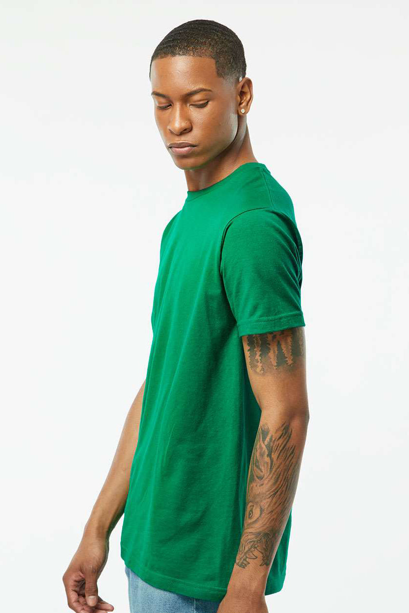 Tultex 202 Mens Fine Jersey Short Sleeve Crewneck T-Shirt Kelly Green Model Side