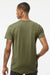 Tultex 202 Mens Fine Jersey Short Sleeve Crewneck T-Shirt Military Green Model Back
