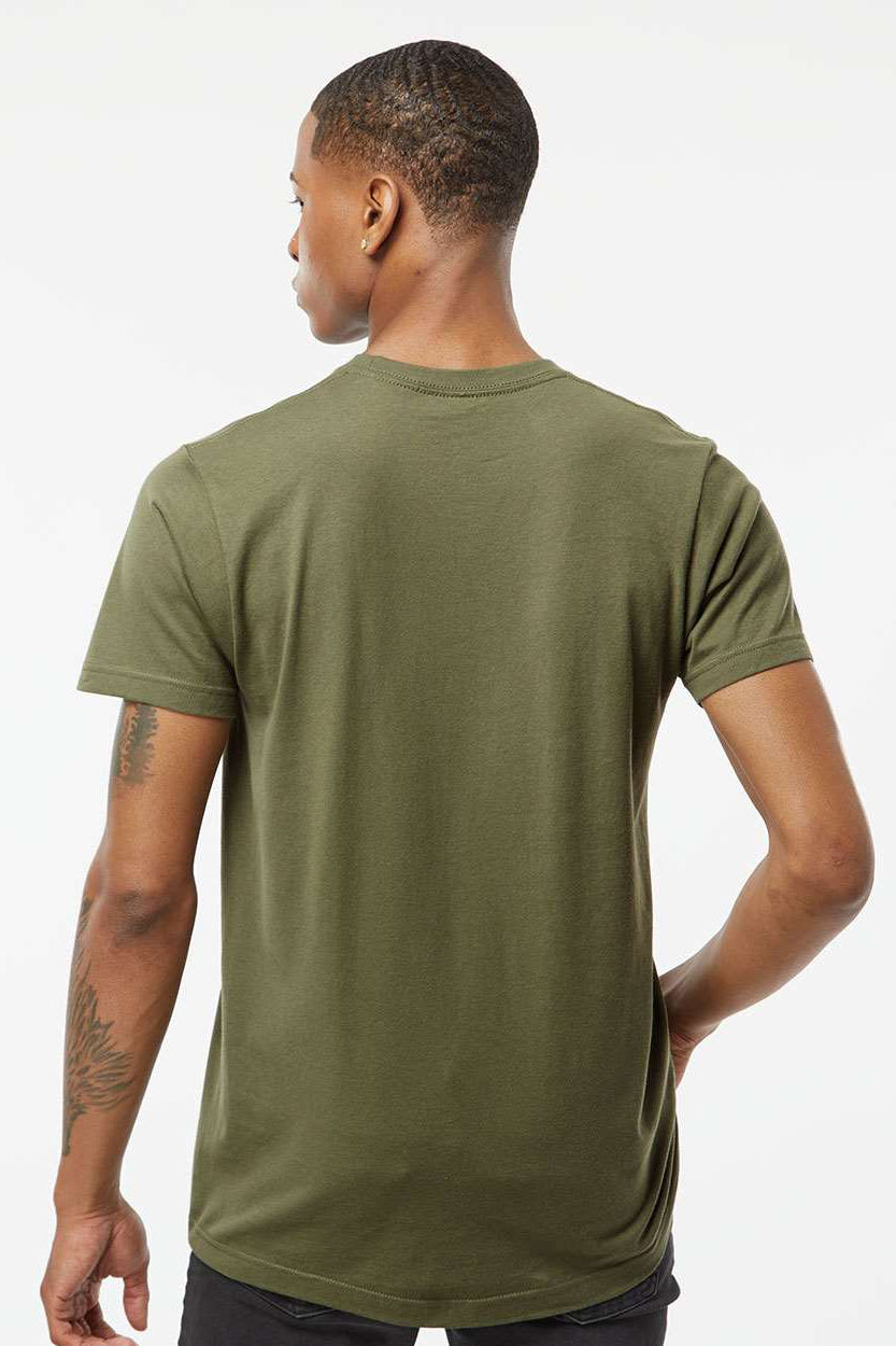 Tultex 202 Mens Fine Jersey Short Sleeve Crewneck T-Shirt Military Green Model Back