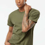 Tultex Mens Fine Jersey Short Sleeve Crewneck T-Shirt - Military Green