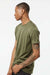 Tultex 202 Mens Fine Jersey Short Sleeve Crewneck T-Shirt Military Green Model Side