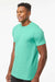 Tultex 202 Mens Fine Jersey Short Sleeve Crewneck T-Shirt Mint Green Model Side