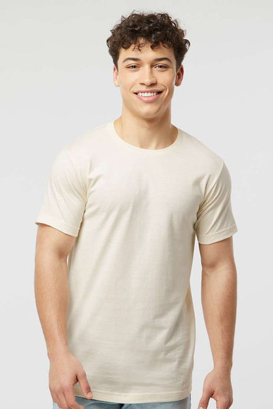 Tultex 202 Mens Fine Jersey Short Sleeve Crewneck T-Shirt Natural Model Front