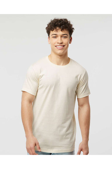 Tultex 202 Mens Fine Jersey Short Sleeve Crewneck T-Shirt Natural Model Front
