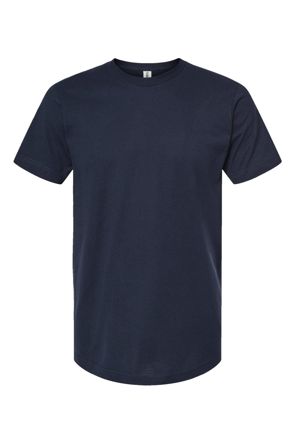 Tultex 202 Mens Fine Jersey Short Sleeve Crewneck T-Shirt Navy Blue Flat Front