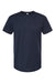 Tultex 202 Mens Fine Jersey Short Sleeve Crewneck T-Shirt Navy Blue Flat Front