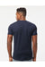 Tultex 202 Mens Fine Jersey Short Sleeve Crewneck T-Shirt Navy Blue Model Back