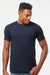 Tultex 202 Mens Fine Jersey Short Sleeve Crewneck T-Shirt Navy Blue Model Front
