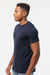 Tultex 202 Mens Fine Jersey Short Sleeve Crewneck T-Shirt Navy Blue Model Side