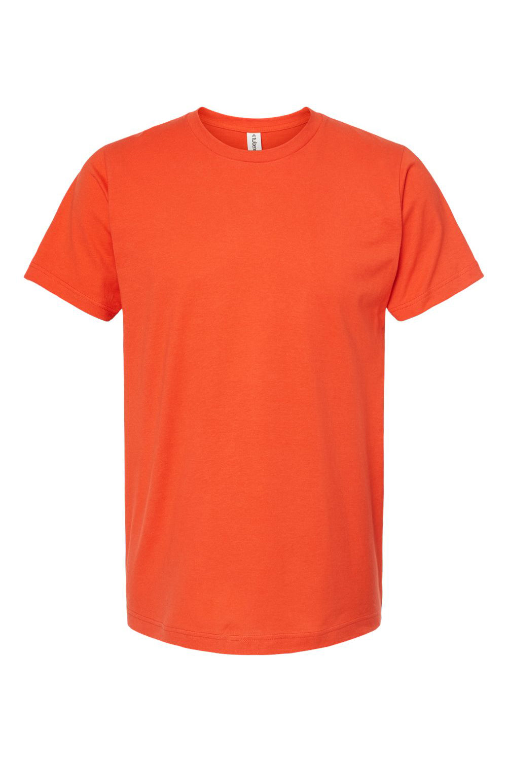 Tultex 202 Mens Fine Jersey Short Sleeve Crewneck T-Shirt Orange Flat Front