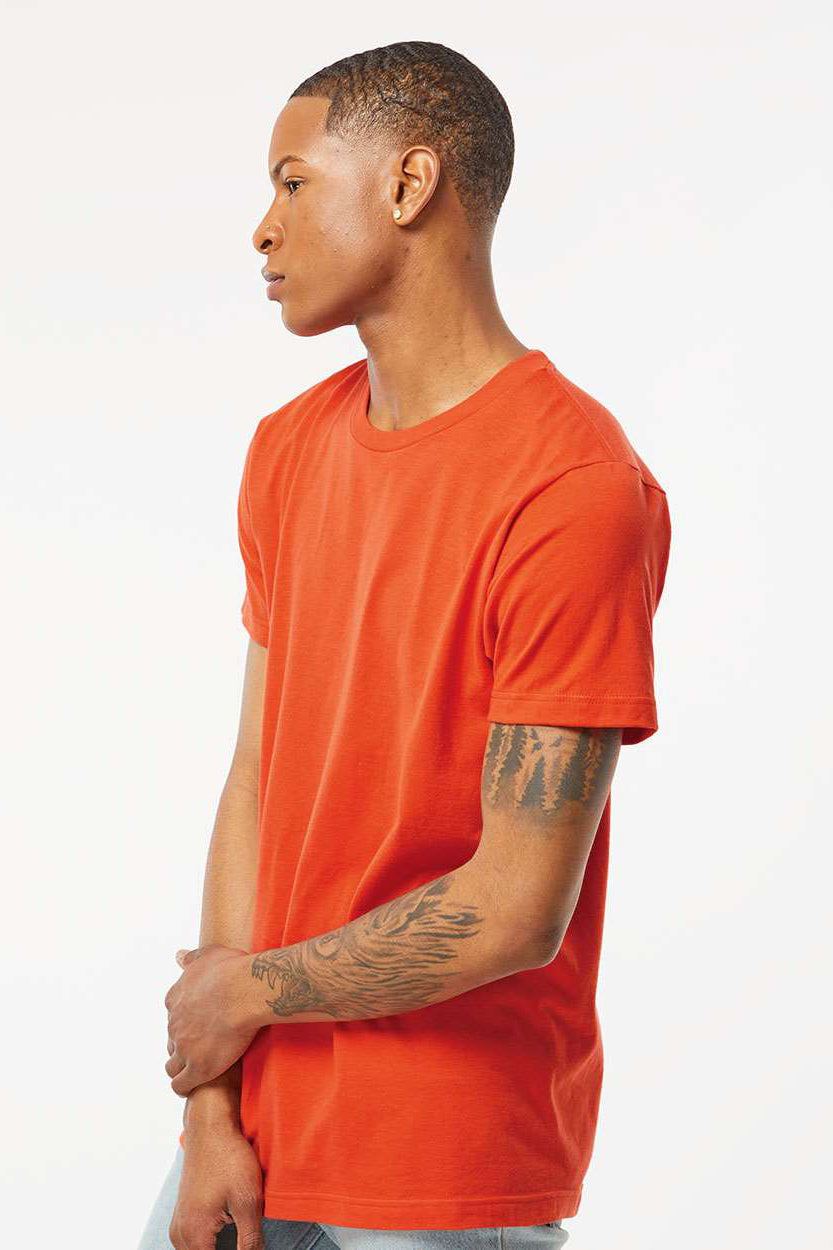 Tultex 202 Mens Fine Jersey Short Sleeve Crewneck T-Shirt Orange Model Side