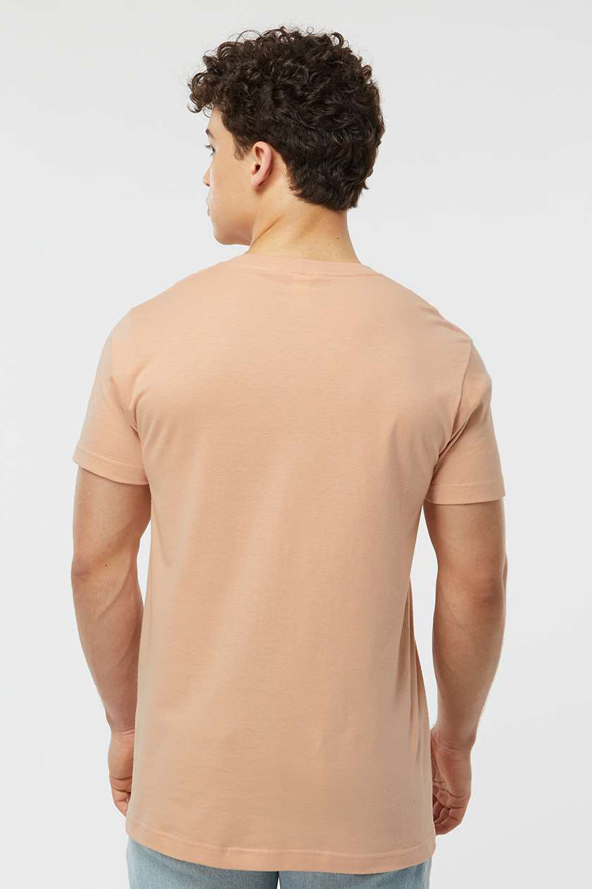Tultex 202 Mens Fine Jersey Short Sleeve Crewneck T-Shirt Peach Model Back