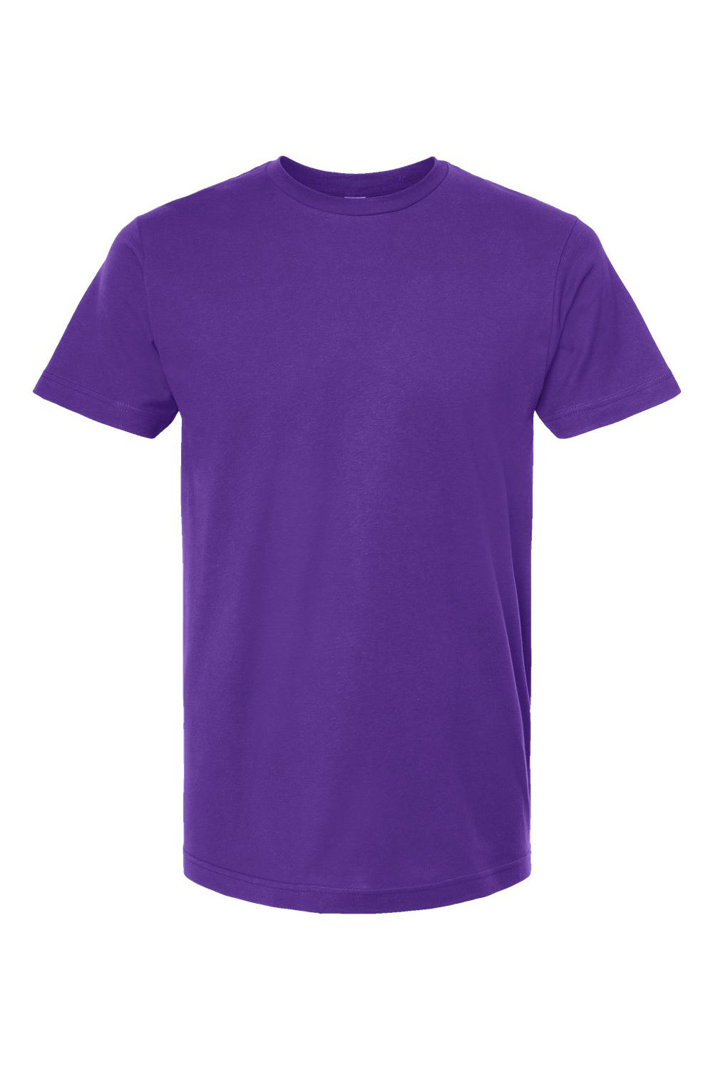 Tultex 202 Mens Fine Jersey Short Sleeve Crewneck T-Shirt Purple Flat Front