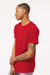 Tultex 202 Mens Fine Jersey Short Sleeve Crewneck T-Shirt Red Model Side
