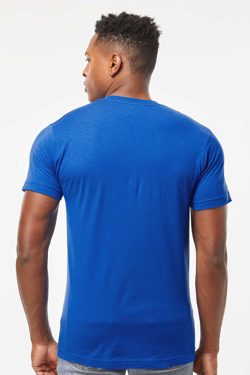Tultex 202 Mens Fine Jersey Short Sleeve Crewneck T-Shirt Royal Blue Model Back