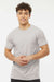 Tultex 202 Mens Fine Jersey Short Sleeve Crewneck T-Shirt Silver Grey Model Front
