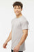 Tultex 202 Mens Fine Jersey Short Sleeve Crewneck T-Shirt Silver Grey Model Side