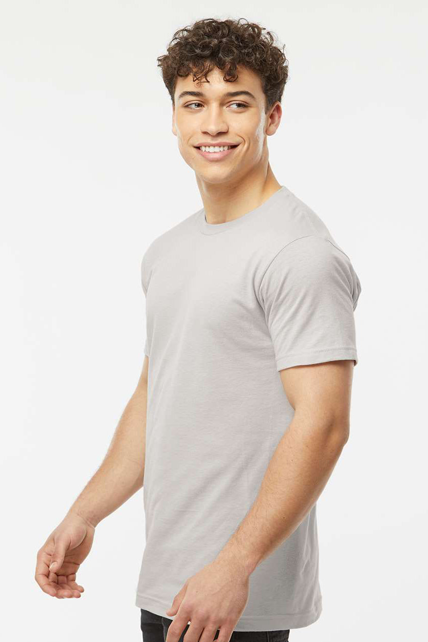 Tultex 202 Mens Fine Jersey Short Sleeve Crewneck T-Shirt Silver Grey Model Side