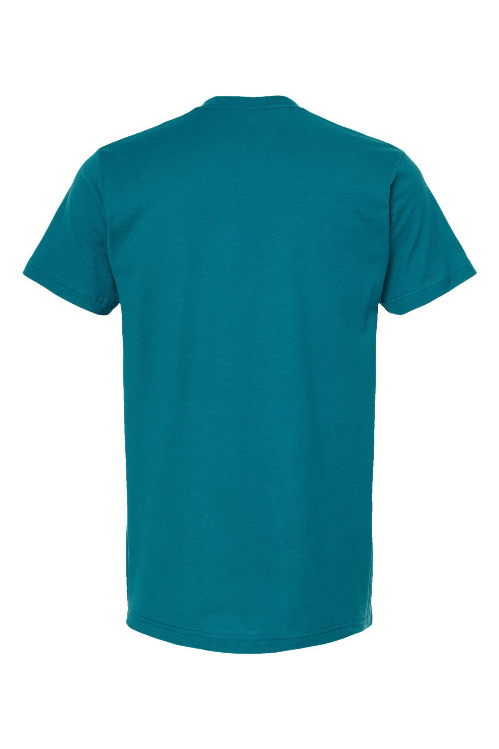 Tultex 202 Mens Fine Jersey Short Sleeve Crewneck T-Shirt Teal Blue Flat Back