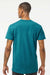 Tultex 202 Mens Fine Jersey Short Sleeve Crewneck T-Shirt Teal Blue Model Back