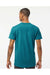 Tultex 202 Mens Fine Jersey Short Sleeve Crewneck T-Shirt Teal Blue Model Back