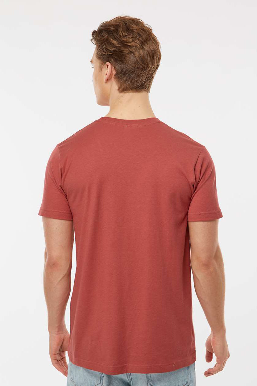 Tultex 202 Mens Fine Jersey Short Sleeve Crewneck T-Shirt Terracotta Red Model Back