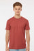 Tultex 202 Mens Fine Jersey Short Sleeve Crewneck T-Shirt Terracotta Red Model Front