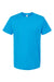 Tultex 202 Mens Fine Jersey Short Sleeve Crewneck T-Shirt Turquoise Blue Flat Front