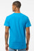 Tultex 202 Mens Fine Jersey Short Sleeve Crewneck T-Shirt Turquoise Blue Model Back