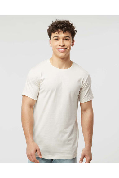 Tultex 202 Mens Fine Jersey Short Sleeve Crewneck T-Shirt Vintage White Model Front