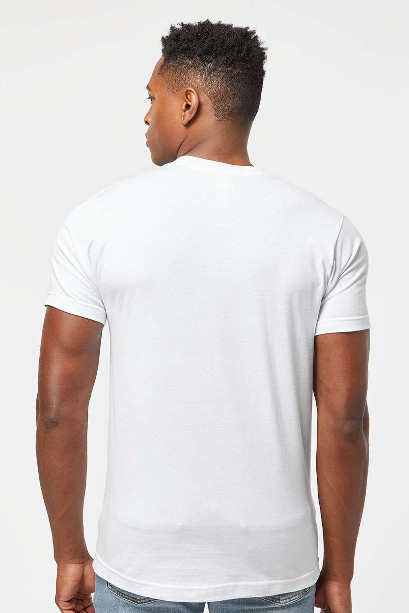 Tultex 202 Mens Fine Jersey Short Sleeve Crewneck T-Shirt White Model Back