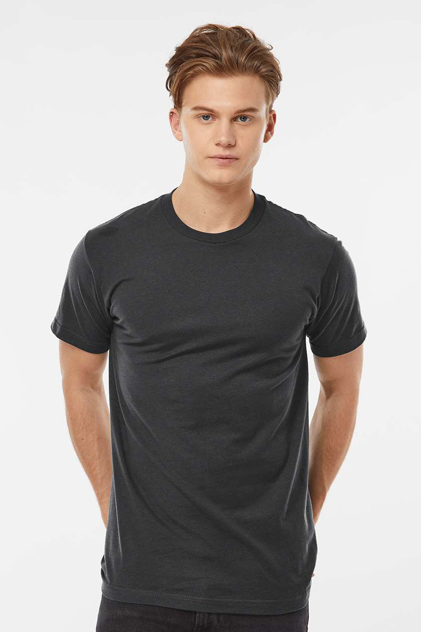 Tultex 202 Mens Fine Jersey Short Sleeve Crewneck T-Shirt Coal Grey Model Front
