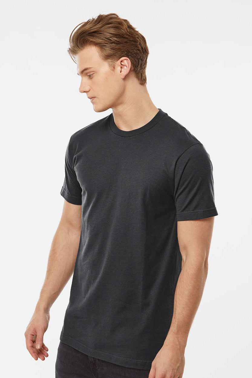 Tultex 202 Mens Fine Jersey Short Sleeve Crewneck T-Shirt Coal Grey Model Side