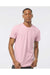 Tultex 202 Mens Fine Jersey Short Sleeve Crewneck T-Shirt Pink Model Front