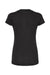Tultex 244 Womens Poly-Rich Short Sleeve V-Neck T-Shirt Black Flat Back
