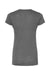 Tultex 244 Womens Poly-Rich Short Sleeve V-Neck T-Shirt Heather Charcoal Grey Flat Back