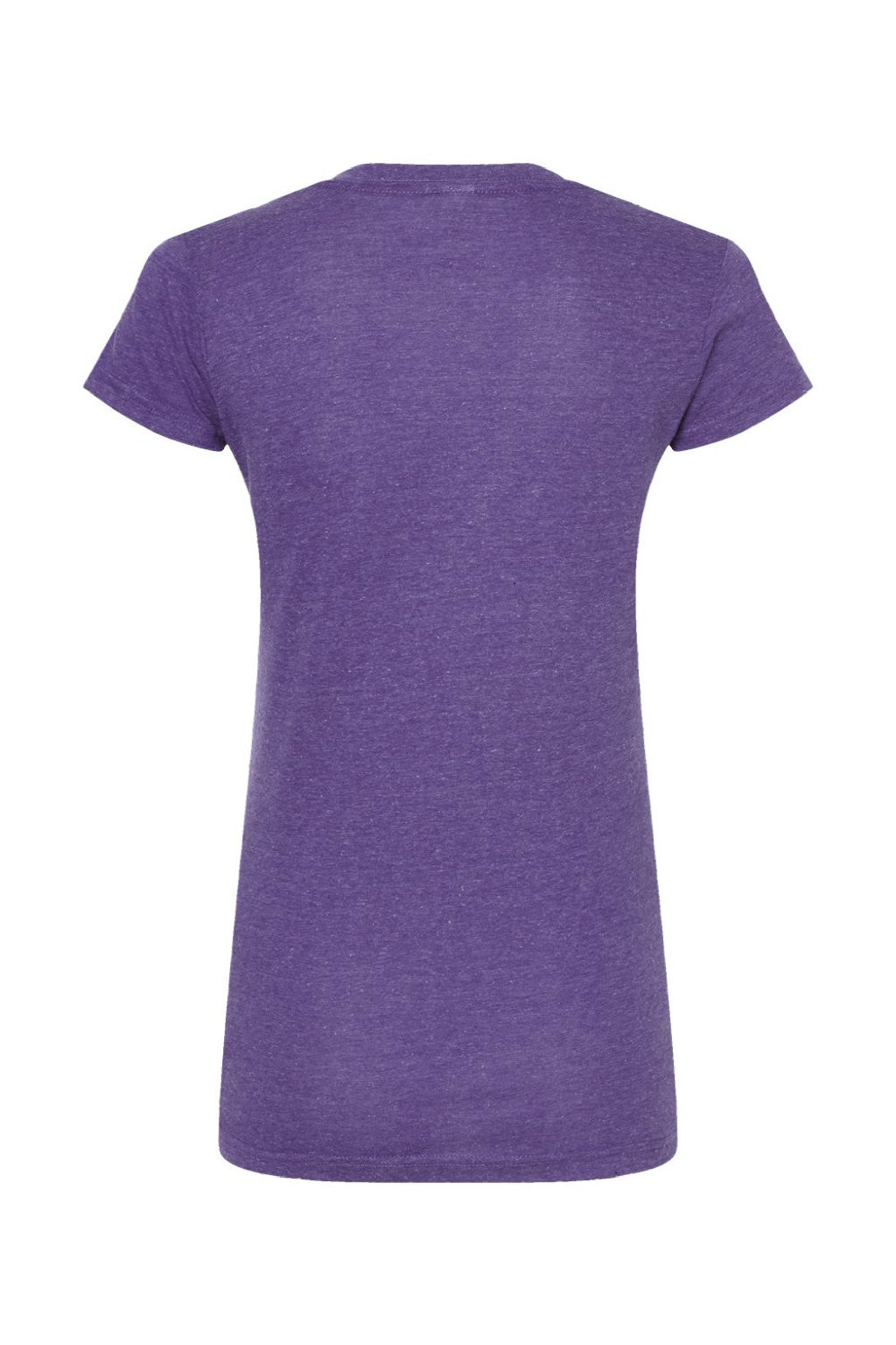 Tultex 244 Womens Poly-Rich Short Sleeve V-Neck T-Shirt Heather Purple Flat Back