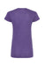 Tultex 244 Womens Poly-Rich Short Sleeve V-Neck T-Shirt Heather Purple Flat Back