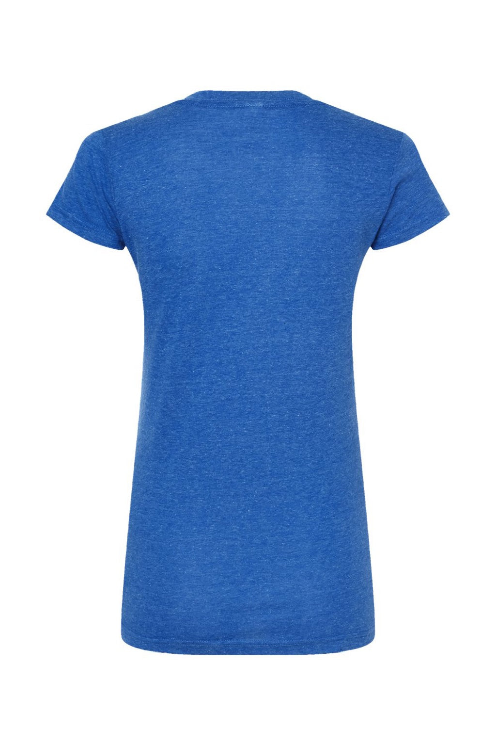 Tultex 244 Womens Poly-Rich Short Sleeve V-Neck T-Shirt Heather Royal Blue Flat Back