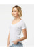 Tultex 244 Womens Poly-Rich Short Sleeve V-Neck T-Shirt White Model Side
