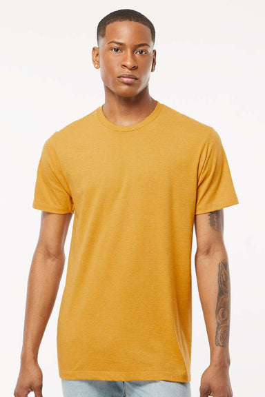 Tultex 541 Mens Premium Short Sleeve Crewneck T-Shirt Heather Antique Gold Model Front